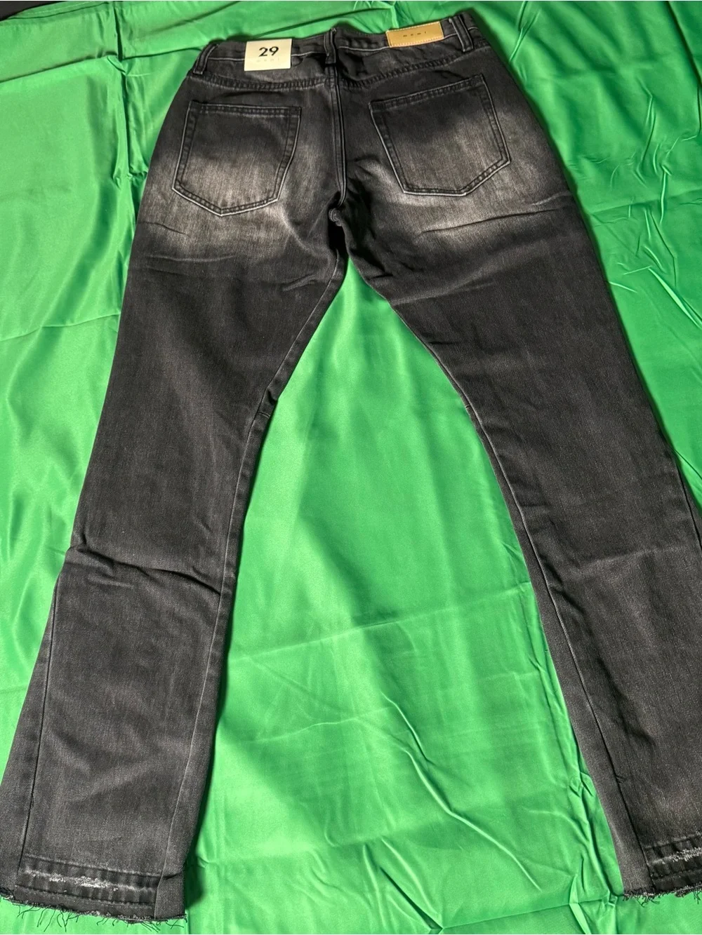 MNMLMen's Flare Jeans Washed Black Distressed Size 29